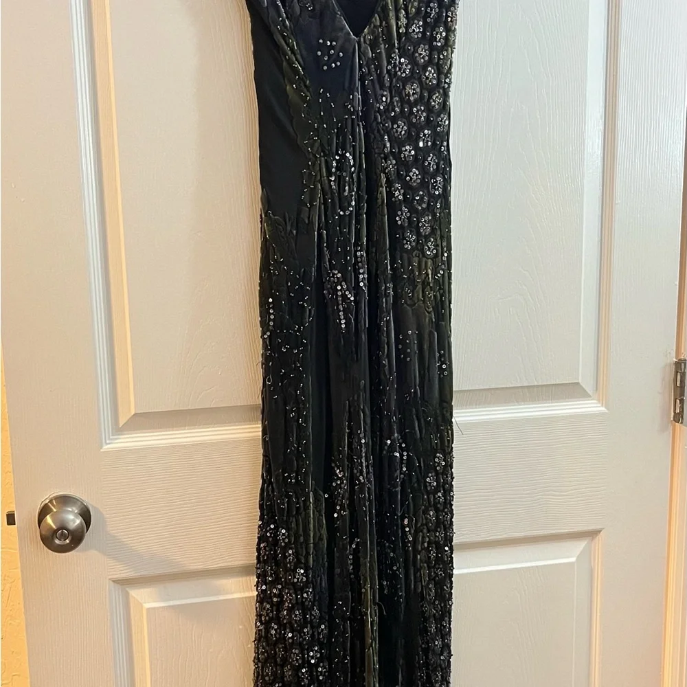 Sue Wong Velvet Burnout Beaded Dress 10 - Picture 10 of 11